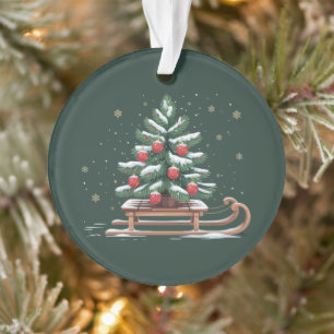 Feiertags-Weihnachtsbaum-Schlitten Winter-Feiertag Ornament