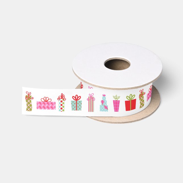 Feiertags-Weihnachtsgeschenke eingewickelte Satinband (Spule)