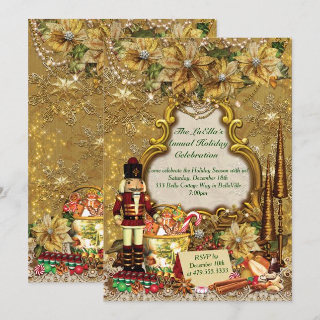 Feiertags-WeihnachtsParty Einladungen (Vorne/Hinten)