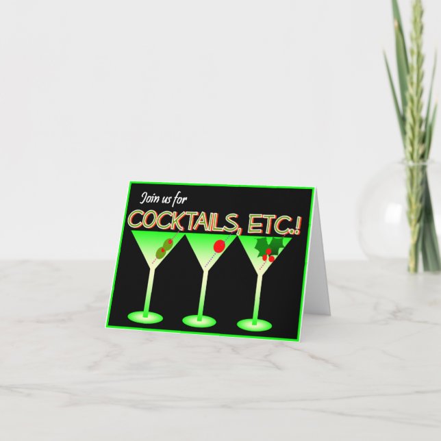 Feiertagscocktail-Party Einladung (Vorderseite)