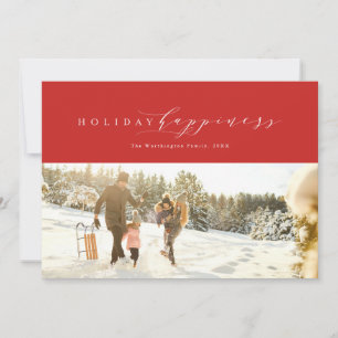 Feiertagsglück elegante Weihnachtsfotokarte Feiertagskarte