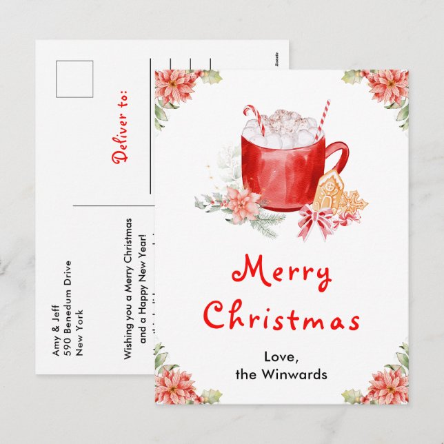 Feiertagskekse und Kakaorot Frohe Weihnachten (Vorne/Hinten)