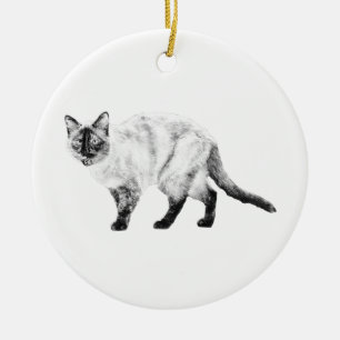 Feiertagsruhe, weiches Katzenornament Keramik Ornament