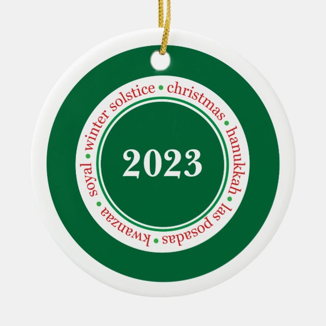 Feiertagssaison Maßgeschneidert Keramik Ornament (Vorne)