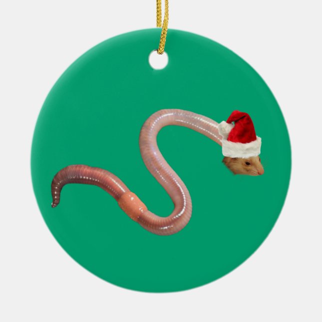 Feiertagswurm Keramik Ornament (Vorne)