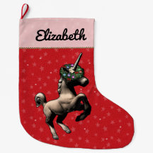 "Feiertagunicorn-" WeihnachtsStrumpf (rot)