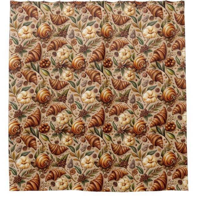 Feige Croissants  Duschvorhang (Vorderseite)