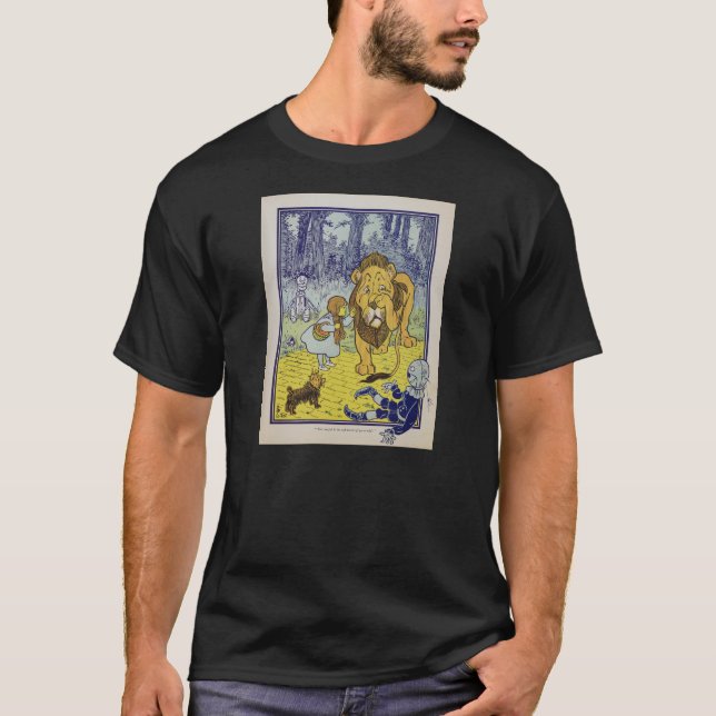 Feige Löwe Wizard von Oz Buchseite T-Shirt (Vorderseite)