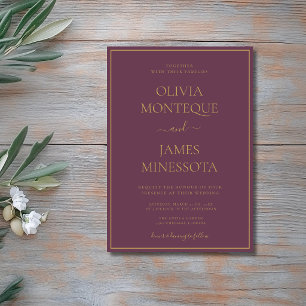 Feigen-Goldrahmen Alte-Money-Luxus-Hochzeit formal Einladung