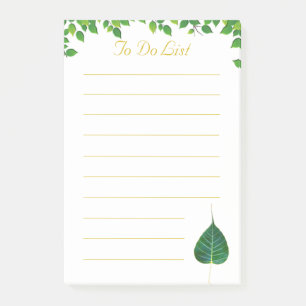 Feigenbaum-Blatt und Blatt-Header-To-Do-Liste Post-it Klebezettel