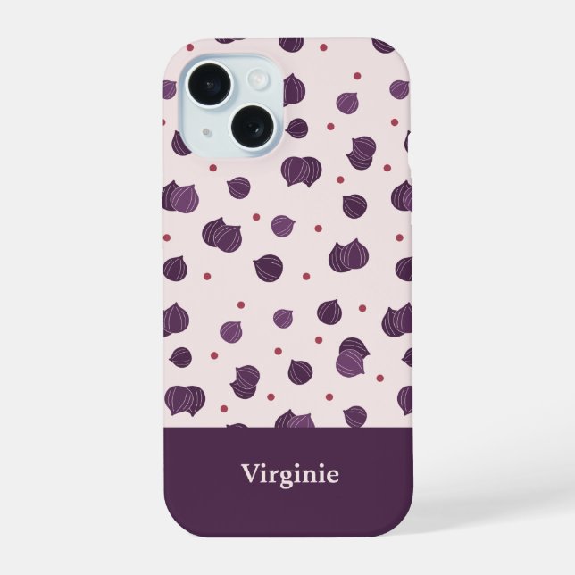 Feigenmuster iPhone 15 Hülle (Rückseite)