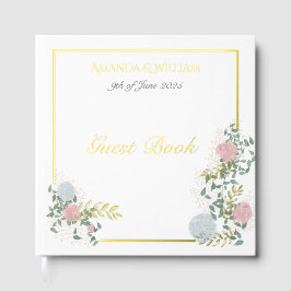 Fein geblüht Hochzeitengast-Buch mit Gold Gästebuch