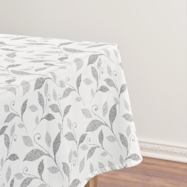 Fein gepresste, graue, blumige Tabletten Tischdecke (Beispiel)