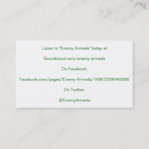 Feindliche Armada-Werbeaktion-Karte Visitenkarte