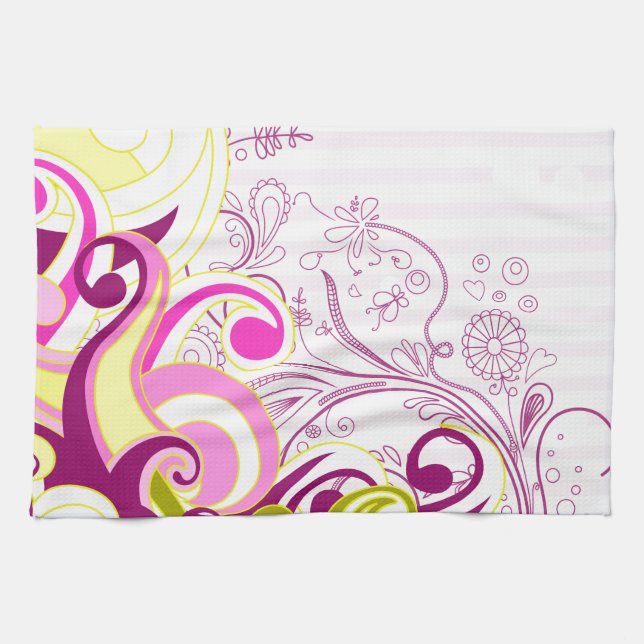 Feine Blume Cool Niedlich Giro Retro Florenz Küchentuch (Horizontal)