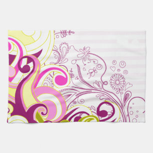 Feine Blumen-cooles niedliches Girly Retro Blumen Küchentuch