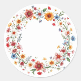 Feine Blumenkleber Runder Aufkleber