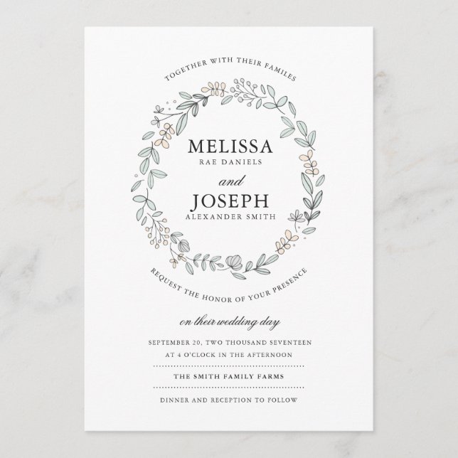 Feine Blumenzwiebeleinladung (Vorderseite)