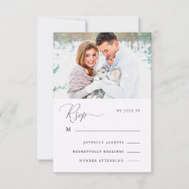 Feine Blüte mit kalligrafischem Foto UAwg RSVP Karte