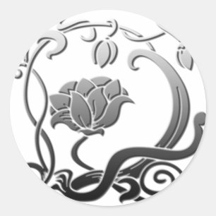 Feine Coole Blume Niedlich Giro Retro Runder Aufkleber