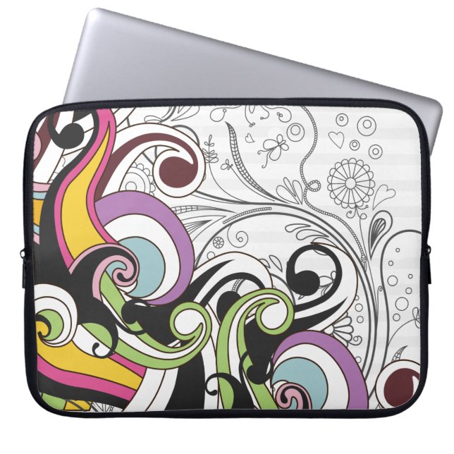 Feine Coole Niedliche Girly Retro Blumenmode Laptopschutzhülle (Vorderseite)