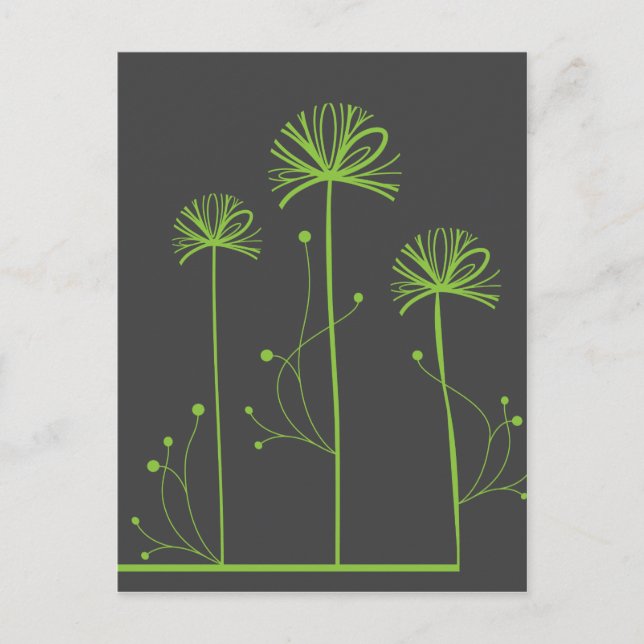 Feine Coole Niedliche Girly Retro Blumenmode Postkarte (Vorderseite)
