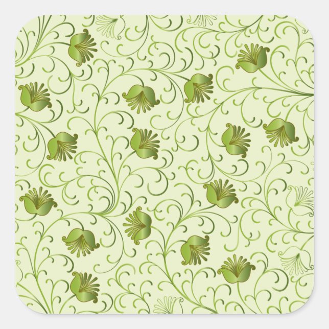 Feine Coole Niedliche Girly Retro Blumenmode Quadratischer Aufkleber (Vorderseite)