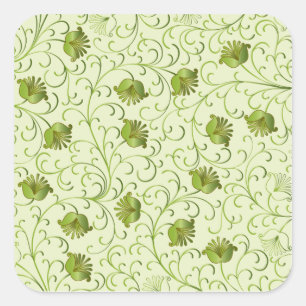Feine Coole Niedliche Girly Retro Blumenmode Quadratischer Aufkleber