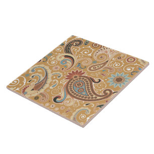 Feine coole niedliche Girly Retro Mode Paisleys Fliese