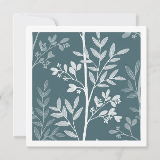 Feine Deep Forest Mist Florale Sulhouette Art Kart Karte