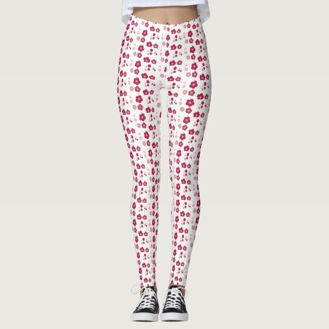 Feine Druckflora Leggings (Vorderseite)