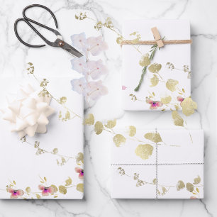 Feine Eleganz Blütentaufe Geschenkpapier Set