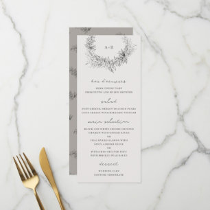 Feine Kunst Minimalistische Botanische Hochzeit Menükarte