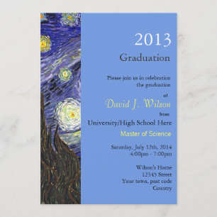 Feine Kunst Starry Night Abschlussfeier Einladung
