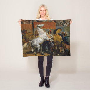 Feine Kunst Start des Rennens von Riderless Fleecedecke