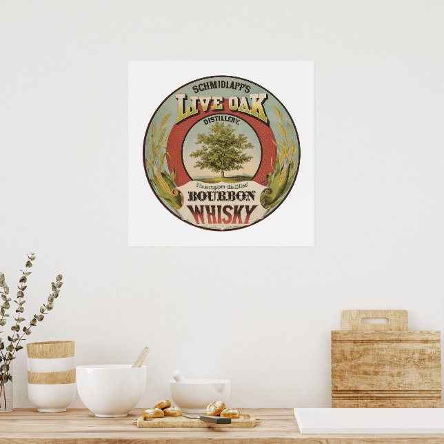 Feine Kupfer destillierter Bourbon Whisky. Poster (Küche)