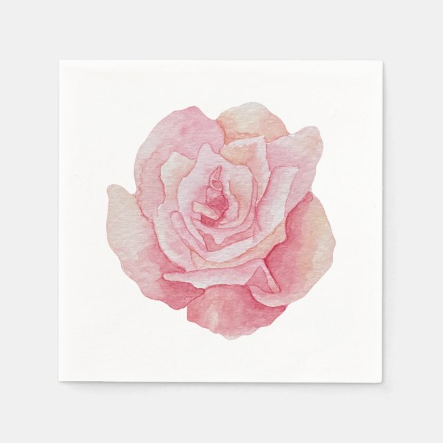 Feine, leicht rosa Rose Serviette (Vorderseite)