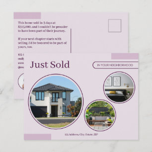 Feine Linien Nur Verkauft Immobilienmaklerin Pink Postkarte