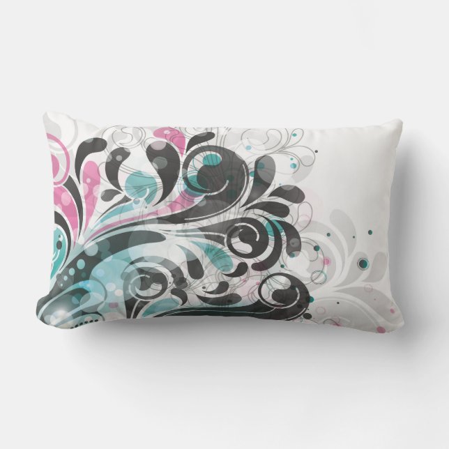 Feine Niedliche Coole Girly Retro Blumenmode Lendenkissen (Vorderseite)