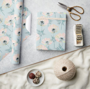 Feine rosa Anemone. Geschenkpapier