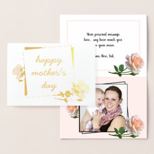 Feine rosa Blossom Happy Mother Day Card Folienkarte