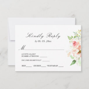 Feine Rosa Blume Grüne Blumenzwiebelblume RSVP Karte