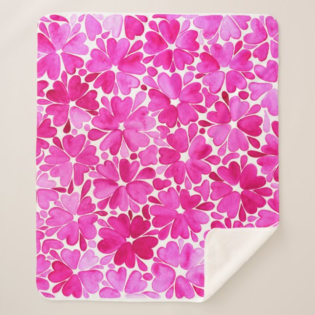 Feine rosa Blume Sherpadecke (Vorderseite)