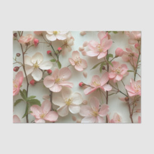 Feine rosa Blüten im weißen Hintergrund Seidenpapier