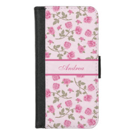 Feine rosa Hütte Rose Mit Monogramm iPhone 8/7 Geldbeutel-Hülle