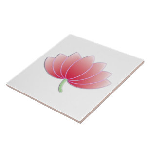 Feine rosa Lotos-Blumen-niedliches Girly Retro Fliese