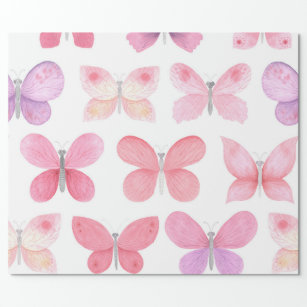 Feine rosa Schmetterlinge Geschenkpapier