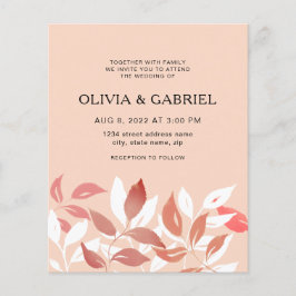 Feine rosa Wasserfarbe. Moderne Hochzeit I Flyer