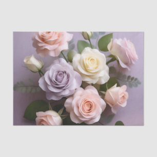 Feine rosa, weiße und Lila Rose Seidenpapier