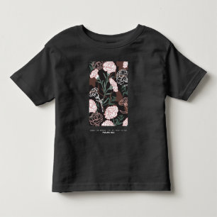 Feine rosafarbene Nelken mit grünen Blätter Kleinkind T-shirt